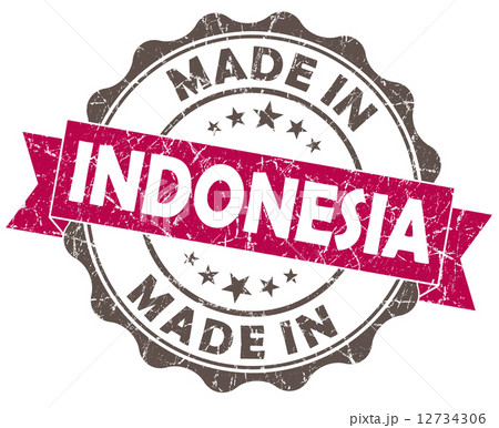 made in INDONESIA pink grunge seal made in INDONESIA pink grunge seal 12734306