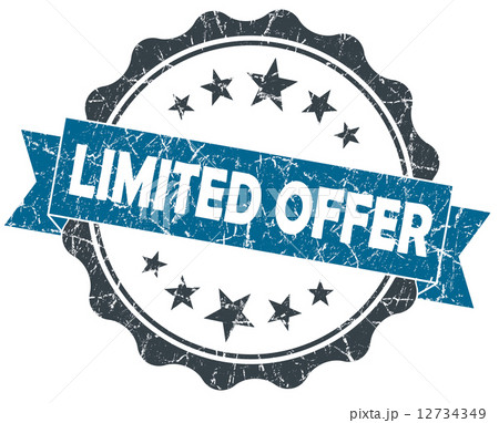 Limited OFFER blue grunge vintage seal isolated on white 12734349