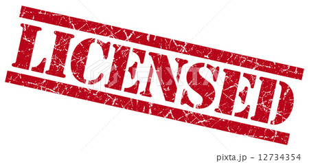 licensed red grungy stamp on white background licensed red grungy stamp on white background 12734354