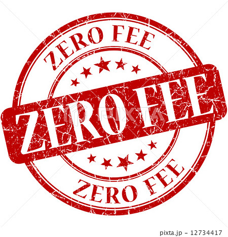 zero fee red vintage grungy isolated round stamp 12734417