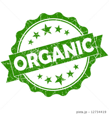 ORGANIC green vintage round grunge seal isolated on white background 12734419
