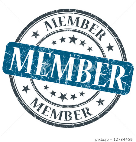 Member blue grunge round stamp on white background 12734459