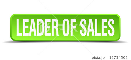 leader of sales green 3d realistic square isolated button leader of sales green 3d realistic square isolated button 12734502