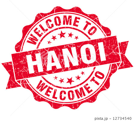welcome to Hanoi red vintage isolated seal 12734540