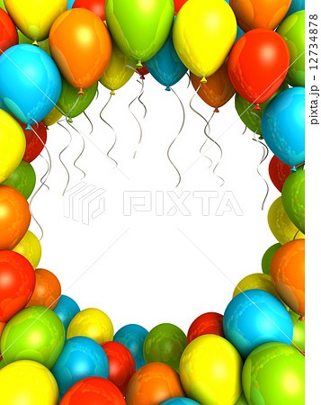 Party ballons on white background 3D illustration Party ballons on white background 3D illustration 12734878