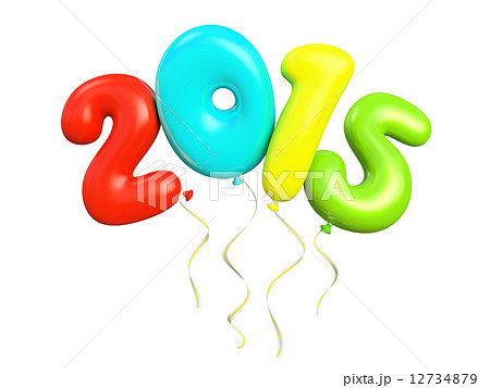 Colorful air ballons 2015 3D illustration Colorful air ballons 2015 3D illustration 12734879