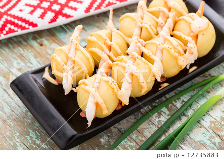 Potato gnocchi with shrimps Potato gnocchi with shrimps 12735883