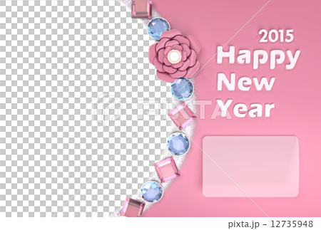 鮮花和珠寶賀卡（粉紅色） 12735948