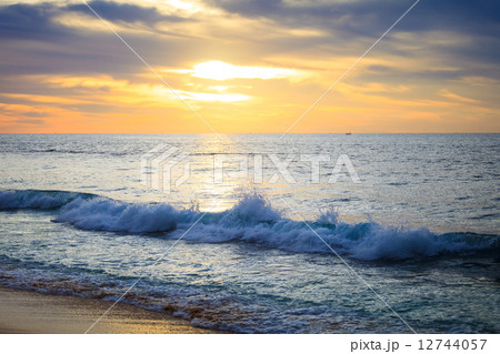 Colorful dawn over the sea. Nature composition. 12744057