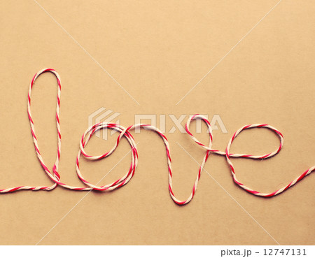 The word "love" written with rope, retro filter effect The word "love" written with rope, retro filter effect 12747131