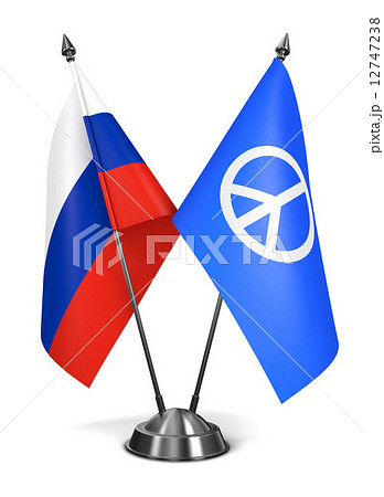 Russia and Peace Sign - Miniature Flags. 12747238