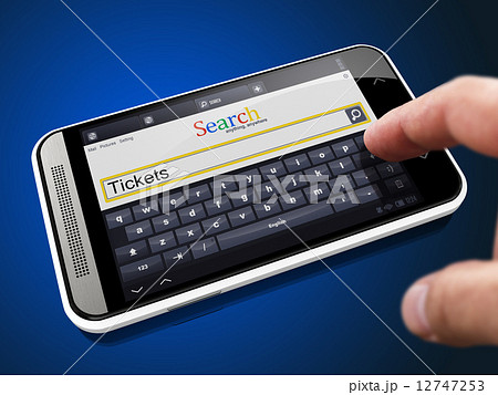 Tickets in Search String on Smartphone. Tickets in Search String on Smartphone. 12747253