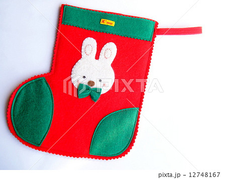 クリスマス靴下のオーナメント（フエルト） 12748167