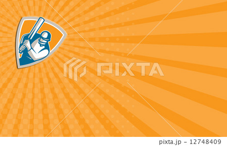 Business card Cricket Player Batsman Batting Shield Retro Business card Cricket Player Batsman Batting Shield Retro 12748409