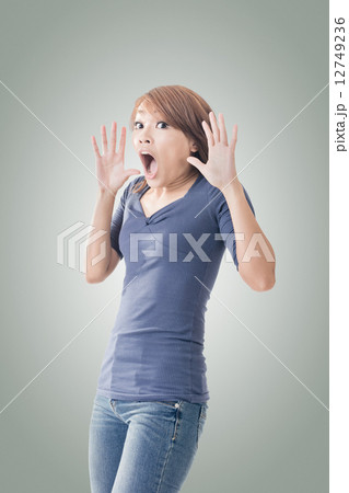 Surprised Asian woman Surprised Asian woman 12749236