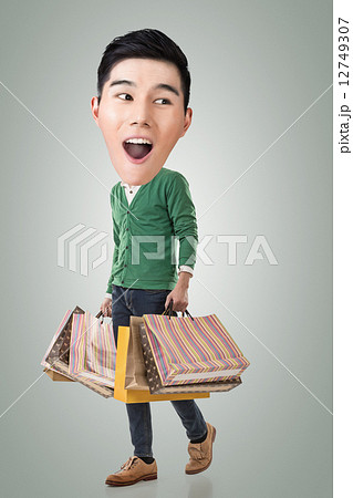 Funny shopping Asian guy Funny shopping Asian guy 12749307