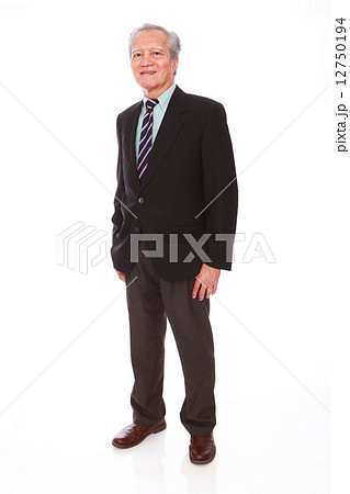 white background,old man, studio shot, businessman portrait suit,senior,formal, smiling, grin     12750194