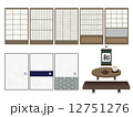 和風な建具・家具・備品イラスト素材 12751276