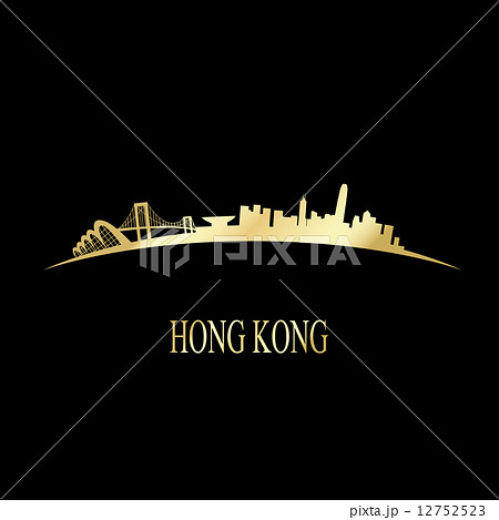 Luxury golden Hong Kong skyline 12752523