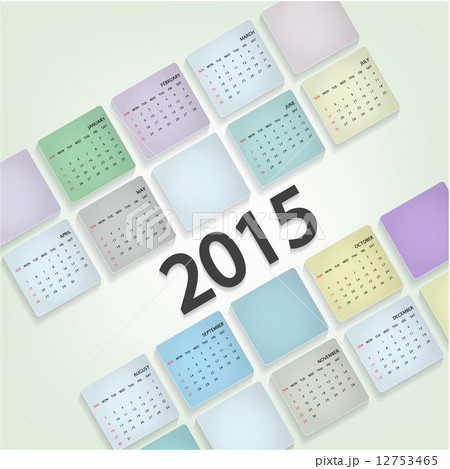 Calendar 2015 design template week starts Sunday 12753465