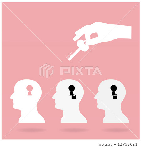 Silhouette head with creative key concept 12753621