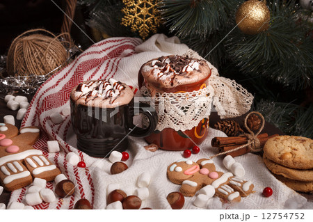 two cups of cocoa  12754752