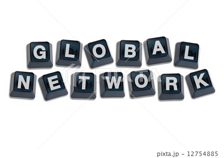 Alphabet letters global network concept isolated on white background.  12754885
