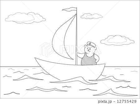 Teddy bear seaman, contours 12755429