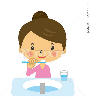 歯磨き 歯みがき 洗面所 洗面台のイラスト素材