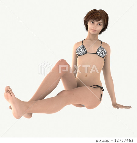水着の女性 リアル 3DCG イラスト素材 水着の女性 リアル 3DCG イラスト素材 12757463