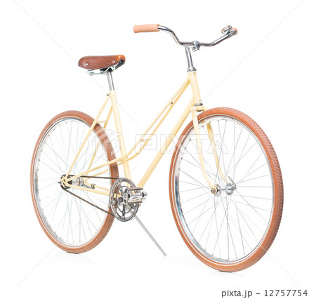 Stylish brown bicycle isolated on white 12757754