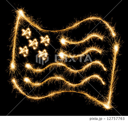 Flag of USA made of sparkles on black Flag of USA made of sparkles on black 12757763