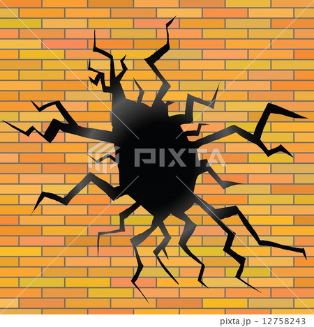 crack on a brick background crack on a brick background 12758243