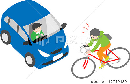 自転車の危険運転のイラスト素材