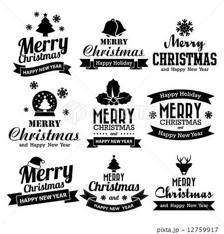 Christmas set of Calligraphic And Typographic Design With Labels 12759917