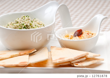 taboulii couscous with hummus taboulii couscous with hummus 12761878