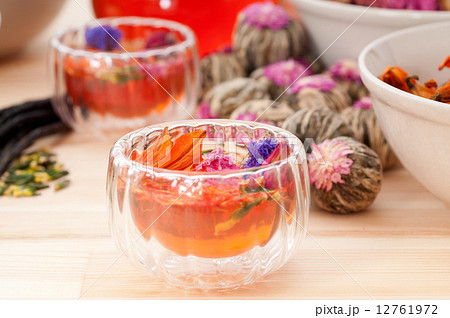 Herbal natural floral tea infusion with dry flowers Herbal natural floral tea infusion with dry flowers 12761972