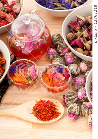 Herbal natural floral tea infusion with dry flowers Herbal natural floral tea infusion with dry flowers 12762219