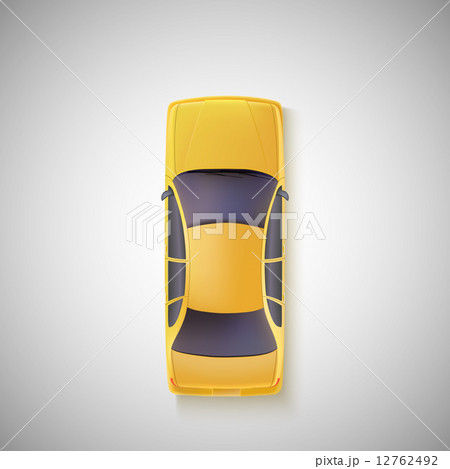 Yellow car, taxi. Top view. 12762492
