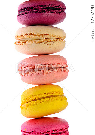 Sweet Tasty Macaroons Isolated on White Background 12762493
