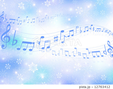 音符 雪 背景のイラスト素材