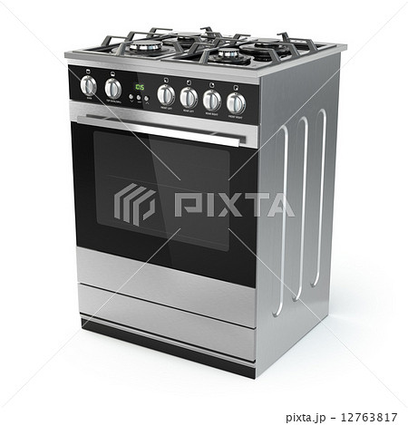 Stainless Steel Gas Cooker With Oven Isolated...のイラスト素材 [12763817] - Pixta