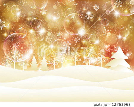 雪 クリスマス 背景のイラスト素材 12763963 Pixta