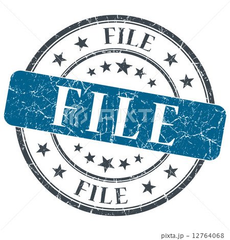 File blue grunge round stamp on white background 12764068