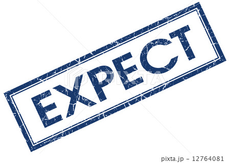 Expect blue square grungy stamp isolated on white background 12764081