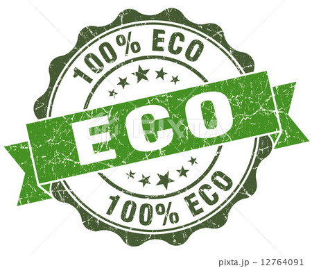 Eco green grunge retro vintage isolated seal 12764091
