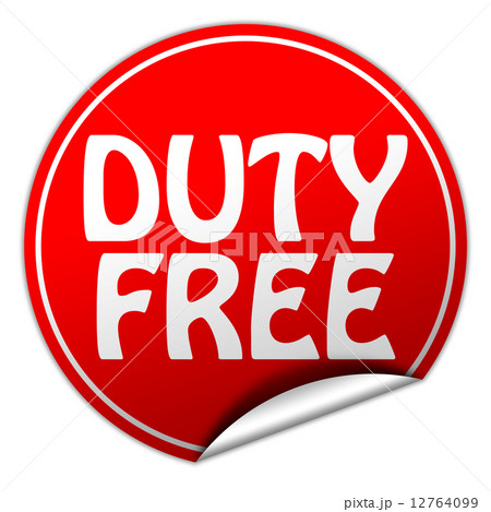 duty free round red sticker on white background 12764099