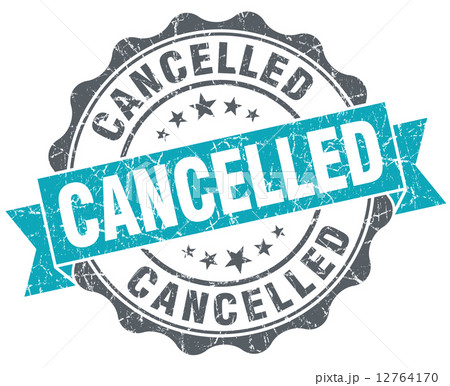 Cancelled turquoise grunge retro style isolated seal Cancelled turquoise grunge retro style isolated seal 12764170