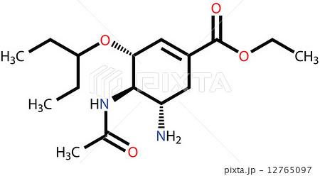 Oseltamivir (antiviral drug Tamiflu) structural formula 12765097