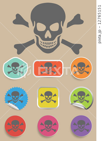 Skull and bones warning sign - vector Skull and bones warning sign - vector 12765151